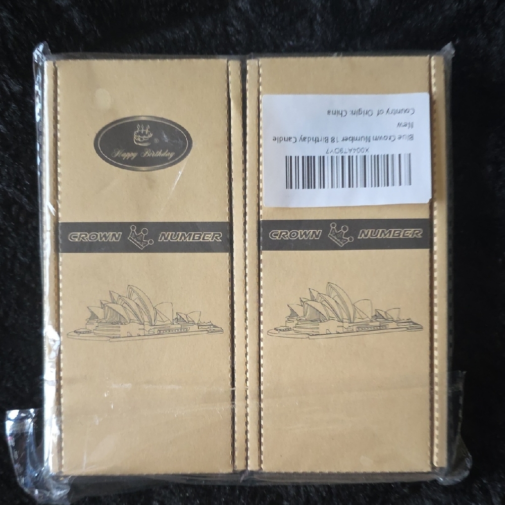 Crown Number Beige Candle Set